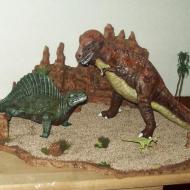 retro dinosaur diorama 3