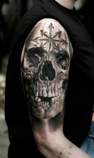 evil skull tattoo